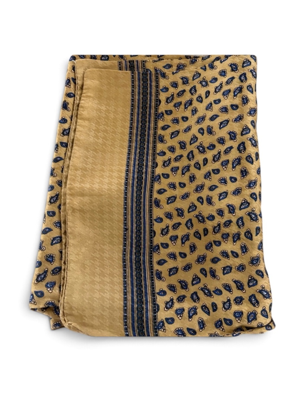 Silk Gold Paisley Print Extra Long Scarf